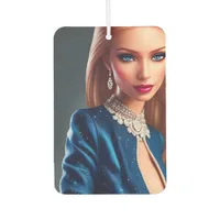 Beautiful Blonde Fashion Doll in Blue Dress Air Freshener