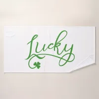 Lucky Shamrock St Patricks Day Bath Towel