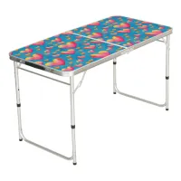 Multicolored Watercolor Hearts Pong Table