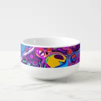 Pretty Bubbles Marble Fluid Art Soup Mug
