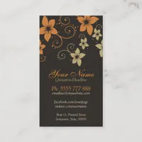 Tropical Floral Vertical Business Card