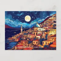 Painting of Positano Amalfi Coast Italy Art Travel Postcard