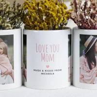 Modern Love you Mom 2 Photos & Personal Message Two-Tone Coffee Mug