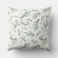 Rustic Pine Branch Holiday Pattern Photo Throw Pillow