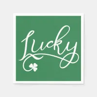 Lucky Shamrock St Patricks Day Party Paper Napkins