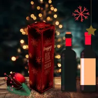 Elegant RED Christmas Wine Gift Box