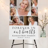 Forever in Our Hearts Photo Funeral Welcome Sign