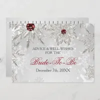 silver bridal shower Advice and Well Wishes Card