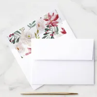 Christmas Winter Holiday Poinsettia Berry Envelope Liner