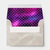 Mermaid Pearls and Scales Pattern Pink ID600 Envelope