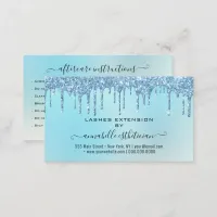 Eyelash Extension Aftercare Instruction Glitter  B Business Card