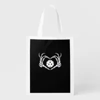Halloween Pickle Skeleton Heart Hands Fun Design Grocery Bag