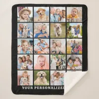 Custom Photo Collage Modern Family 20 Picture Sherpa Blanket
