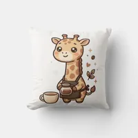 Cute Giraffe Barista Apron Throw Pillow