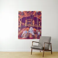 childhood dream - old horse carousel  tapestry