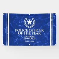 Elegant Police Officer of the Year Blue Marble Banner