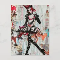 Fashion Mixed Media Collage Postcard