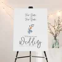 Boho Watercolor Wildflower Wedding  Foam Board