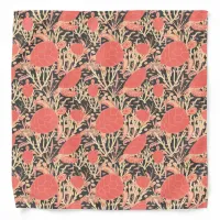 Sea Turtle Pattern Coral Pink and Grey Bandana