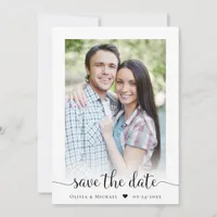 Simple Elegant Script Photo Wedding Save the Date