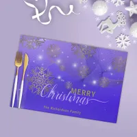 Elegant Purple Gold Snowflake Holiday Placemat