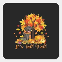 It’s Fall Y’all Halloween Autumn Retro Graphic Square Sticker
