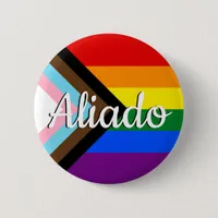 Allied | Progress Pride Flag Button