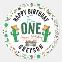 Fiesta First | 1st Birthday Party Classic Round Sticker