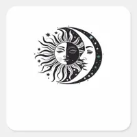 Whimsigoth Watercolour Sun Moon Witchy Classic Square Sticker