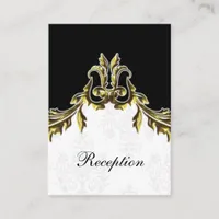 gold black wedding Reception Cards