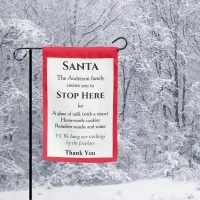 Santa Stop Here Personalized Christmas Garden Flag