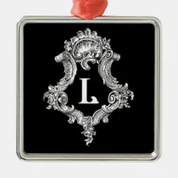 L Monogram Initial Metal Ornament