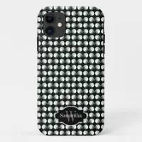 Gone Dotty Black White Dot  Monogram Phone Case