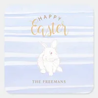 Happy Easter Bunny Sticker Custom Blue Watercolor