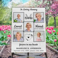 Memorial 5 Photo Collage Elegant Modern Funeral  Foam Board