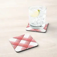 Coaster - Red Stripes Crossed Diagonally