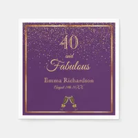 40 fabulous purple gold name fun napkins