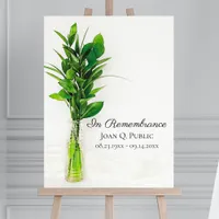 Greenery in Vase Funeral Service Memorial Foam Board