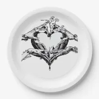Protecting A Heart Skeleton Hand Heart Classic Paper Plates