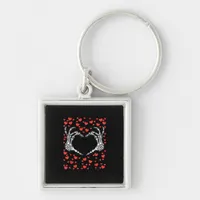 Skeleton Hand Heart Valentines Day Funny Classic Keychain
