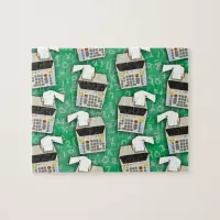 Add It Up Adding Machine Pattern Jigsaw Puzzle