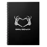 Spooky Skeleton Hand Heart With "Happy Halloween"  Notebook