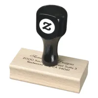 Custom Signature Business Return Address Wood Rubber Stamp