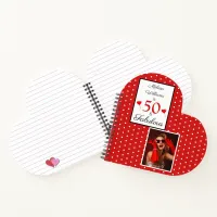 50 & Fabulous Script Photo 50th Birthday Heart W R Notebook