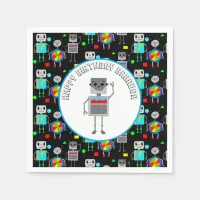 Personalized Boy's Birthday Robot  Napkins