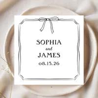 Elegant Whimsical Simple Classic Bow Wedding Napkins