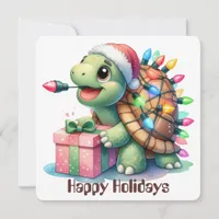 Funny Turtle Holiday Greeting Card