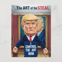 Statue of Angry Trump Controls The Art in a Museum Postcard