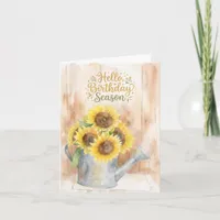Hello Birthday Season Yellow Sunflowers Card