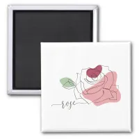 Lovely Rose Minimalist Line Art Magnet